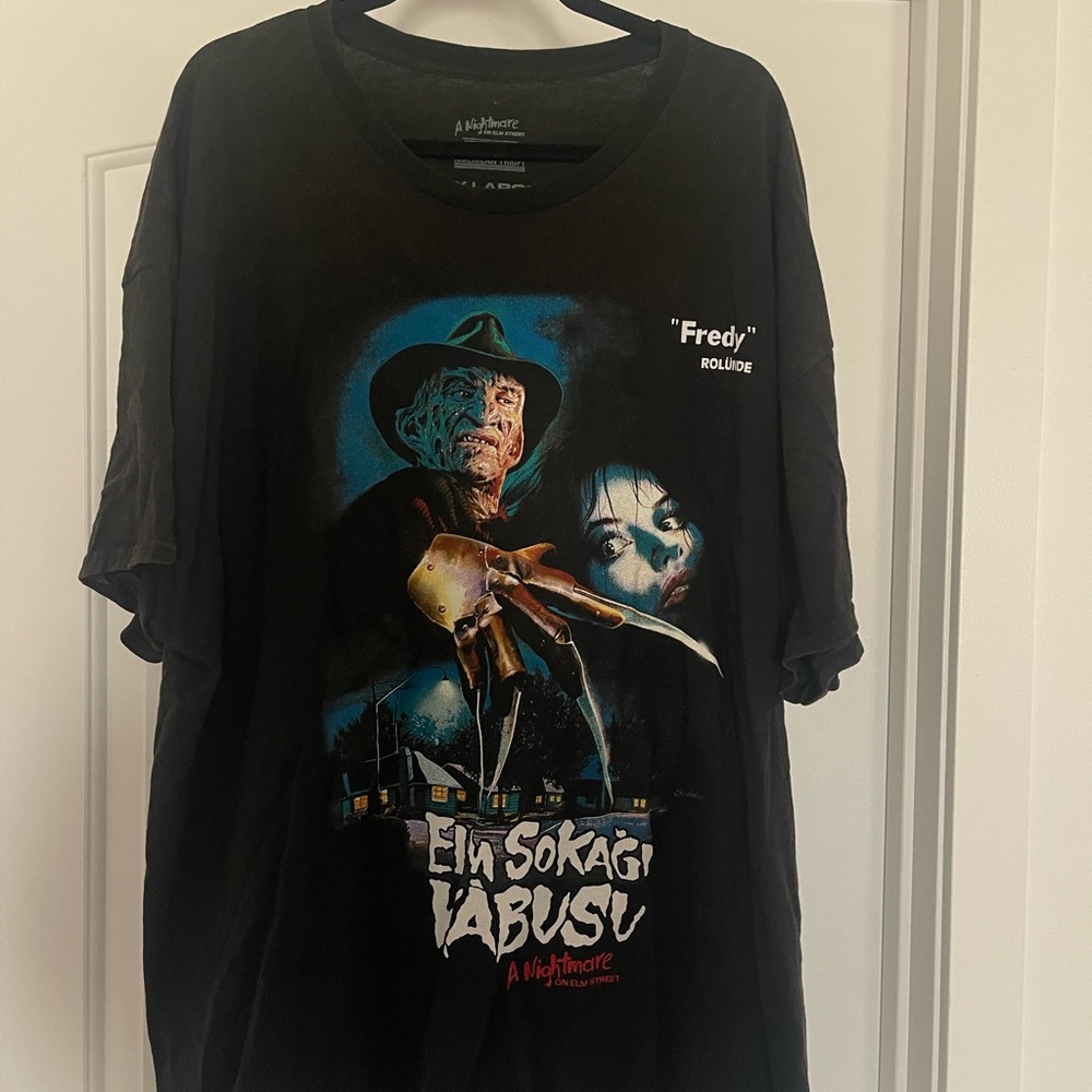 Black Freddy Krueger Graphic T-Shirt